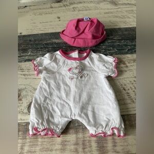 American Girl BITTY BABY Doll COZY PLAY Outfit - Romper & Hat for 15” Doll 2008
